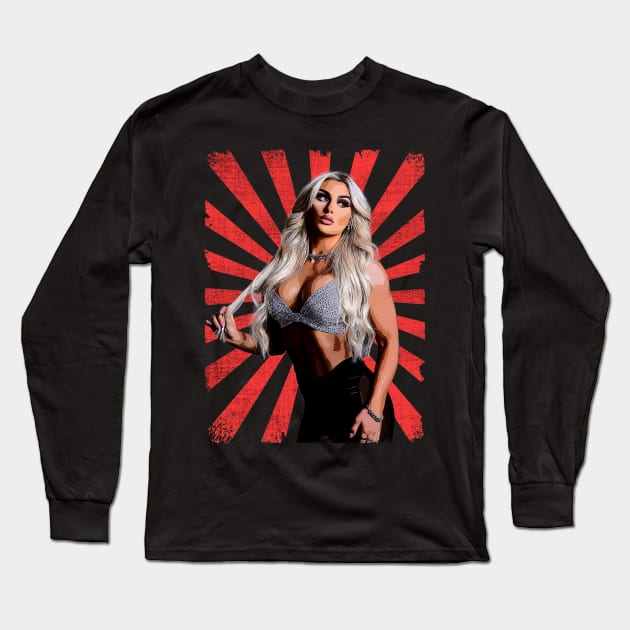 Tiffany Stratton Wrestling Vintage Fan Art Long Sleeve T-Shirt by Sakonipopart